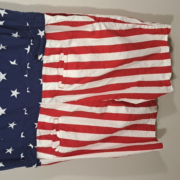 Well Worn L Rodeo Clown Uncle Sam Patriotic Mens Jumpsuit L American Flag Romper - Picture 11 of 14